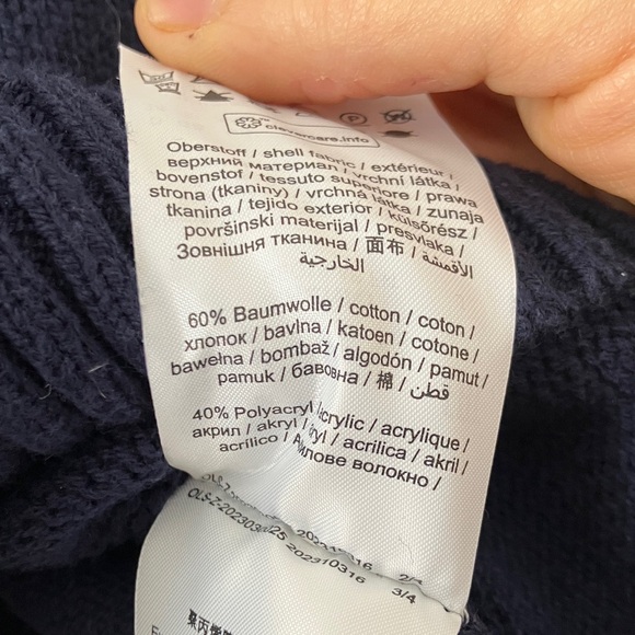 Olsen Navy Quarter-Zip Cable Knit Sweater - Cotton Blend - Like New - Picture 5 of 6